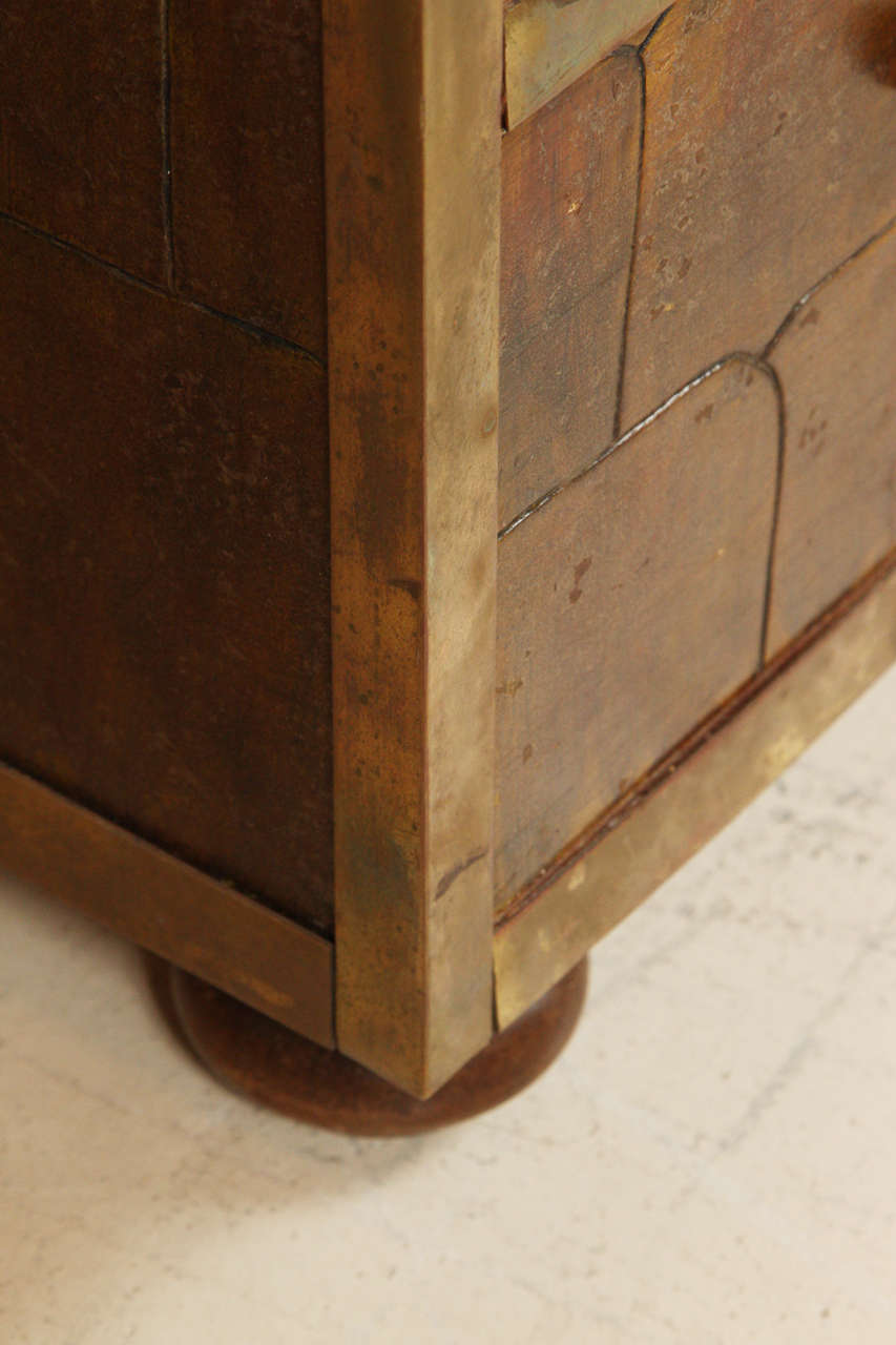 Pair of Rare Sarried Chests with Scribed Walnut Veneer 2