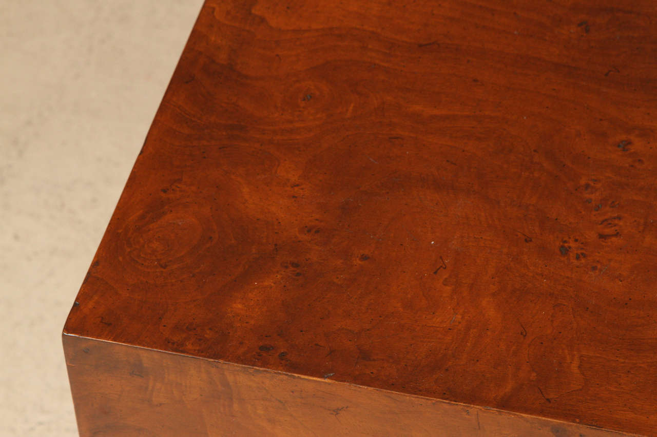 Mid-20th Century Large Dark Olive Burl Cube Table by Milo Baughman