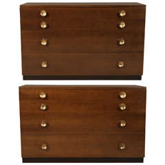 Pair of Walnut Chests by Gilbert Rohde for Herman Miller