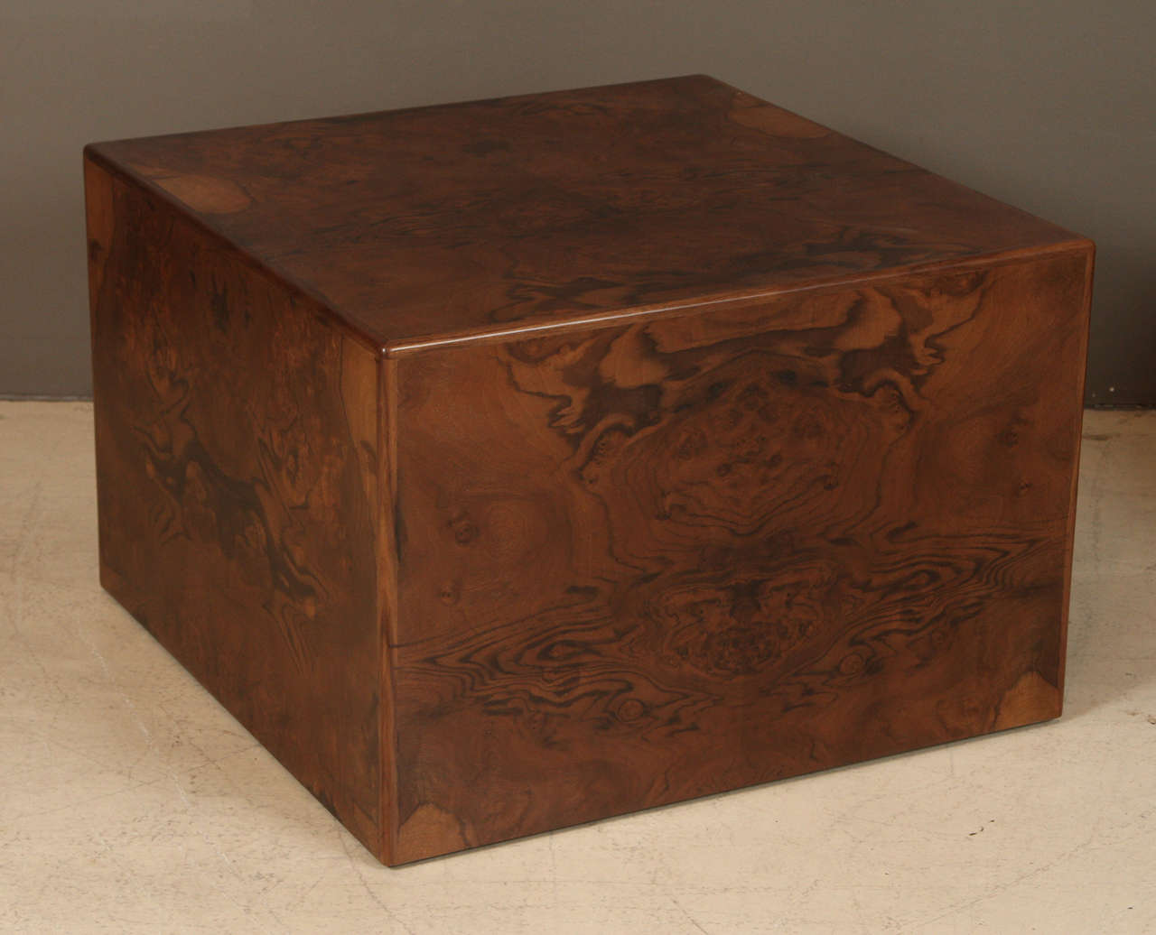 Mid-Century Modern Burl Cube Table by Lawson-Fenning