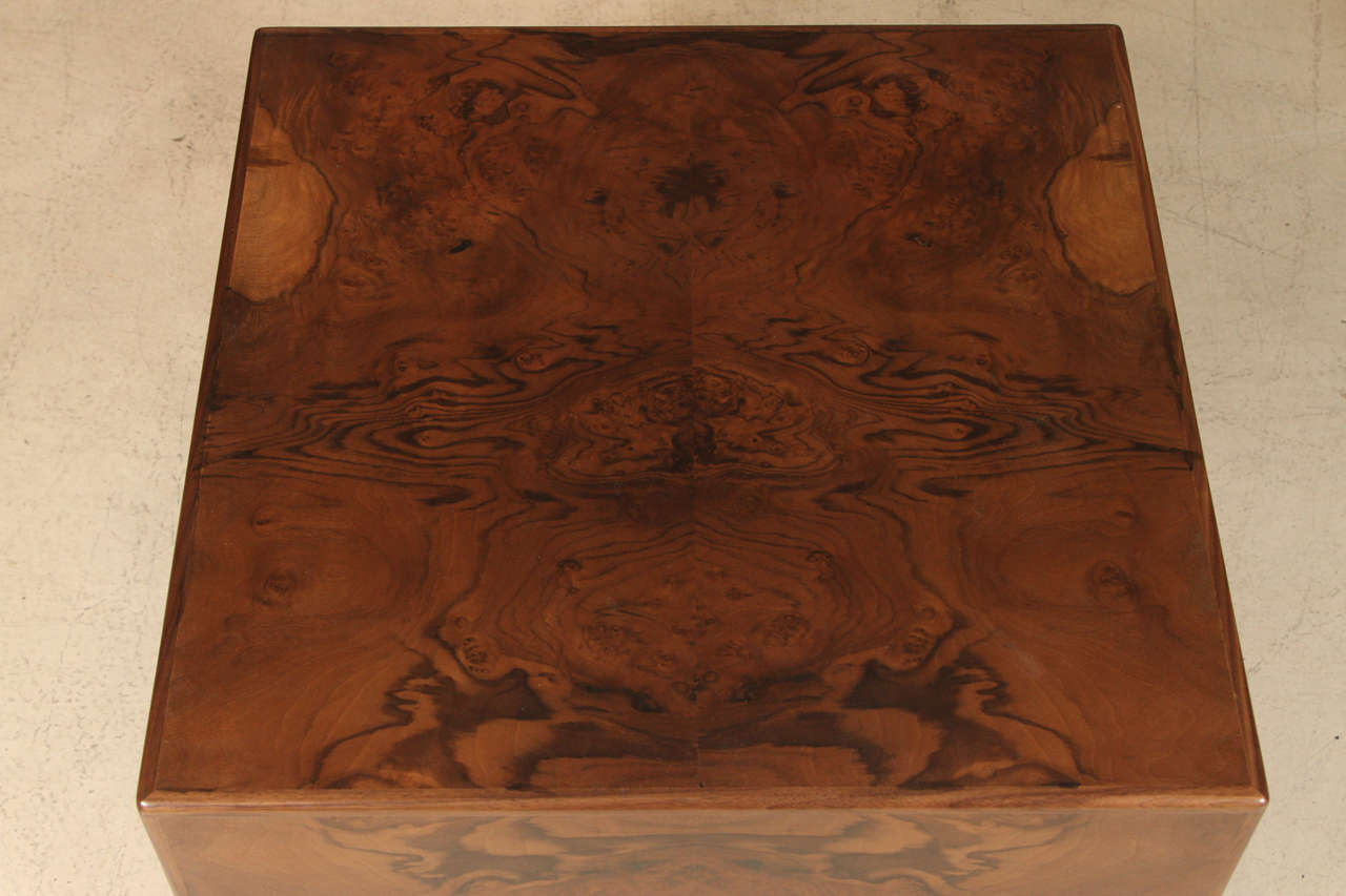 Contemporary Burl Cube Table by Lawson-Fenning