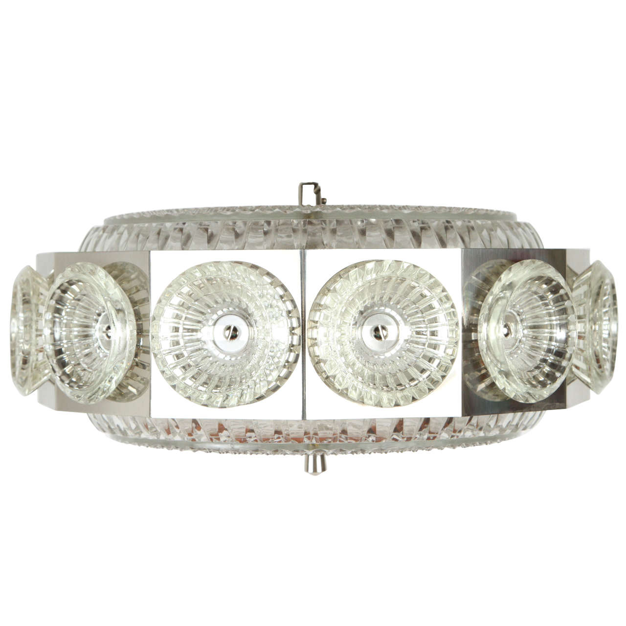 Chrome Orrefors Hanging Light Fixture