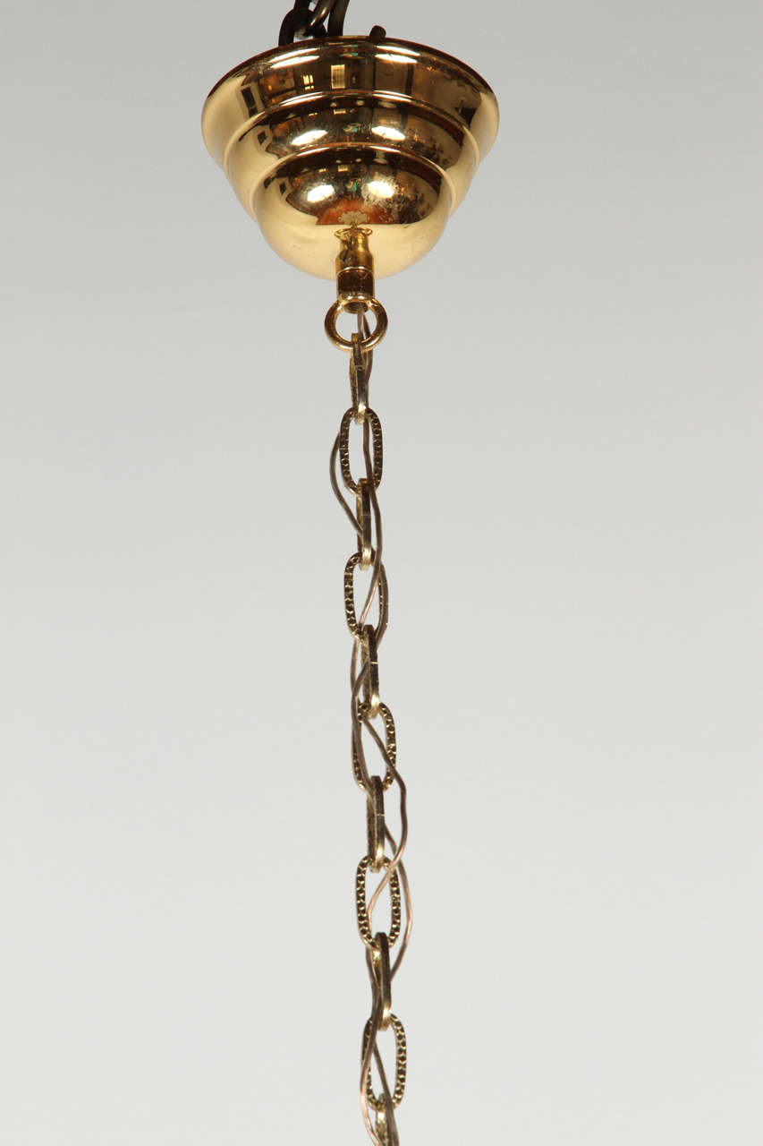 Late 20th Century Brass Orrefors Ceiling Light Fixture