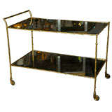 Bagues Faux Bamboo Brass Bar Cart