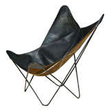 Leather Butterfly Chair by Ferrari Hardoy