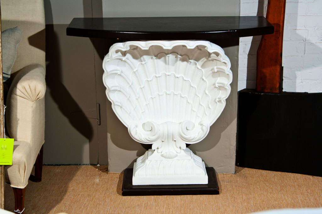 White Shell Console Table