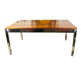 Rosewood and Chrome Dining Adjustable Table