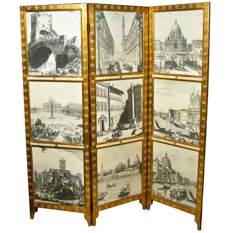 Decorative Screen in the Manner of Piero Fornasetti