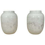 Pair of Blue Vessels from the Latter Qing Dynasty