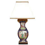 English porcelain Ku form vase with chinoiserie decoration