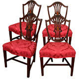 Set of four George III mahogany side chairs