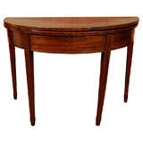 English, George III. satinwood inlaid mahogany card table