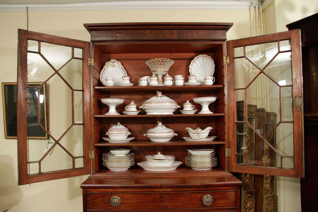 19th Century George III Mahogany Secretary Bookcase For Sale