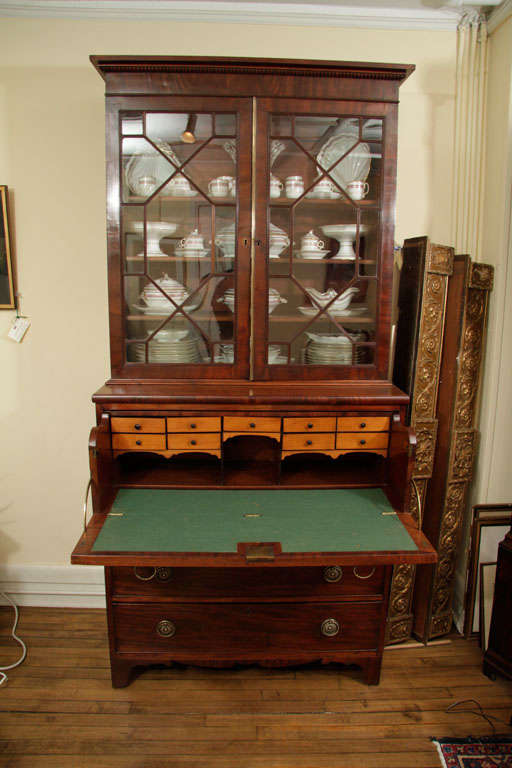 George III Mahogany Secretary Bookcase For Sale 1