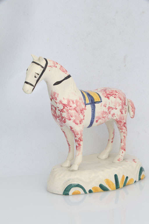 English A Fine Prattware Pottery Pony For Sale