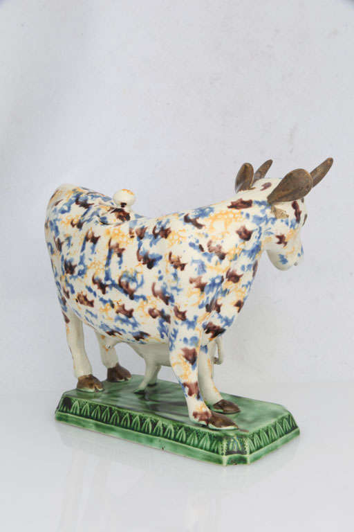 18th Century and Earlier Rare English Creamware Cow Creamer For Sale