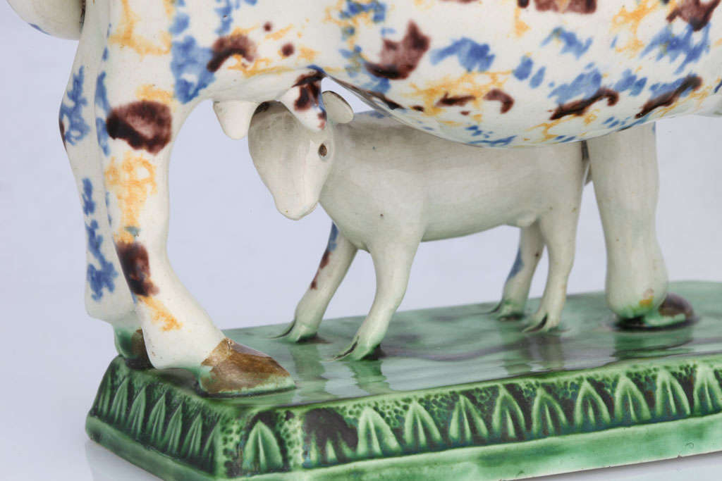 Rare English Creamware Cow Creamer For Sale 4