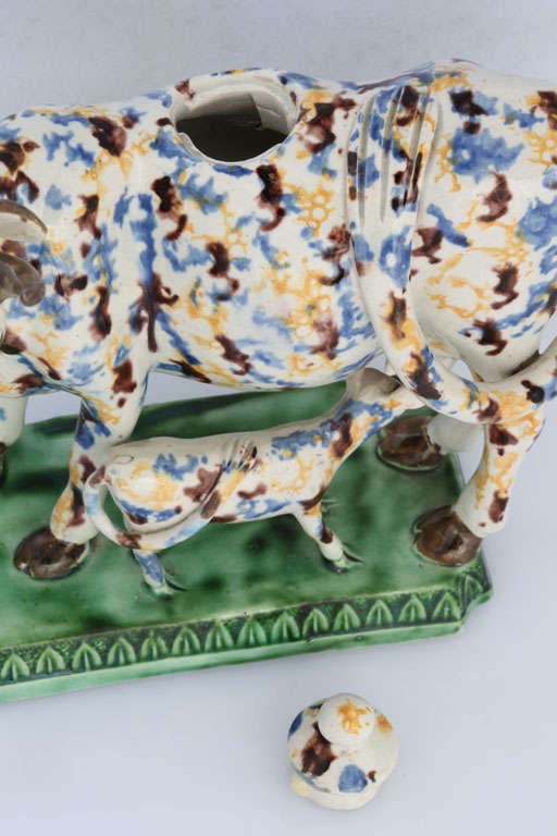 Rare English Creamware Cow Creamer For Sale 5