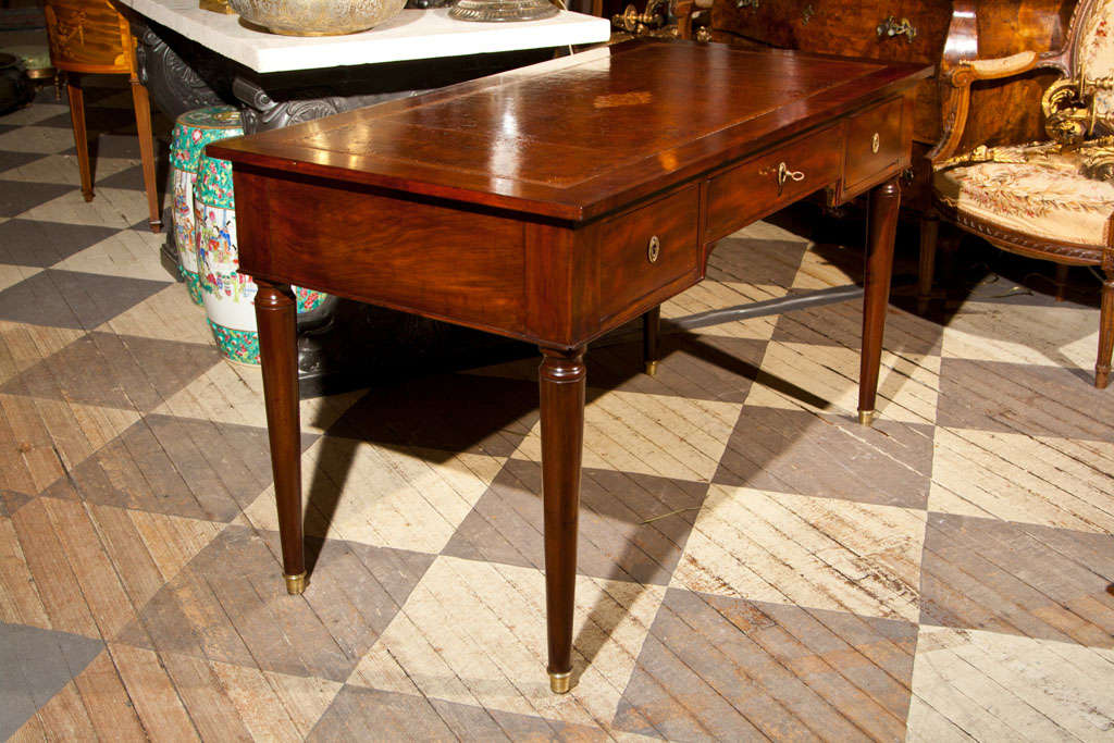 Fine French  Directoire Mahogany Bureau Plat 5