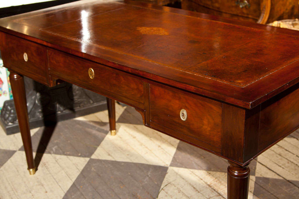 Fine French  Directoire Mahogany Bureau Plat 6