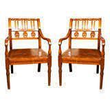 Pair Neoclassic Italian Arm Chairs Pair Neoclassic Italian Arm Chairs