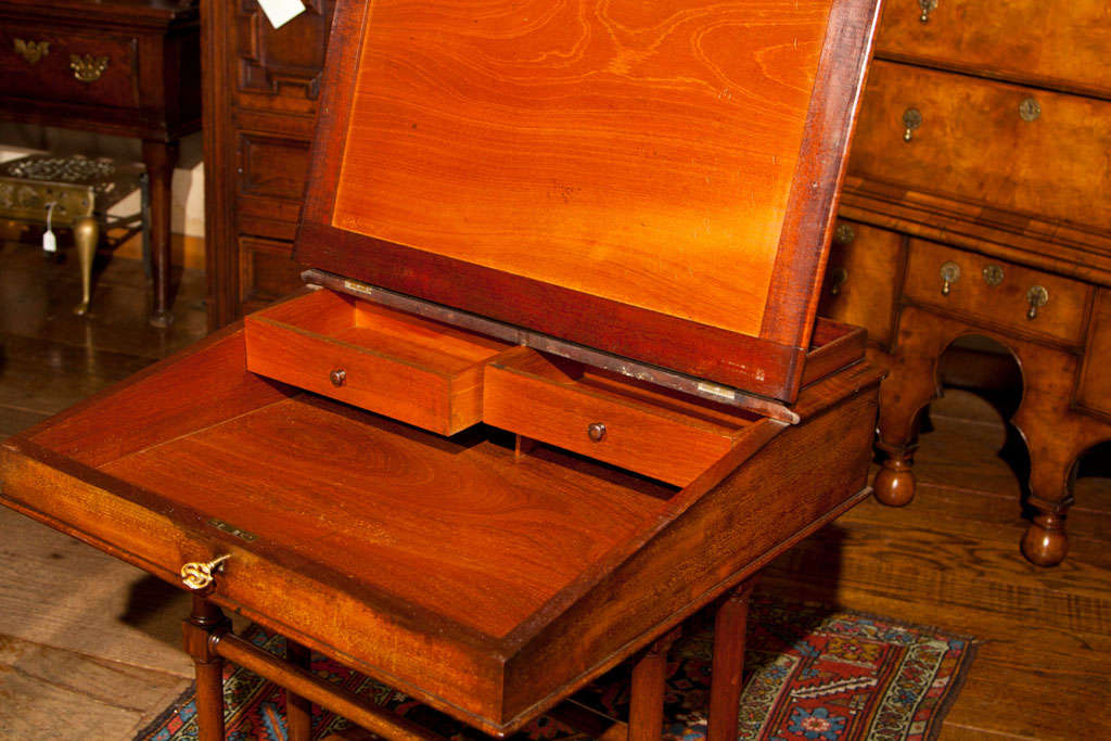 19th Century English Mahogany Student Desk For Sale