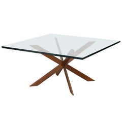 Leon Rosen attributed Double Cross Copper Coffee Table, Pace