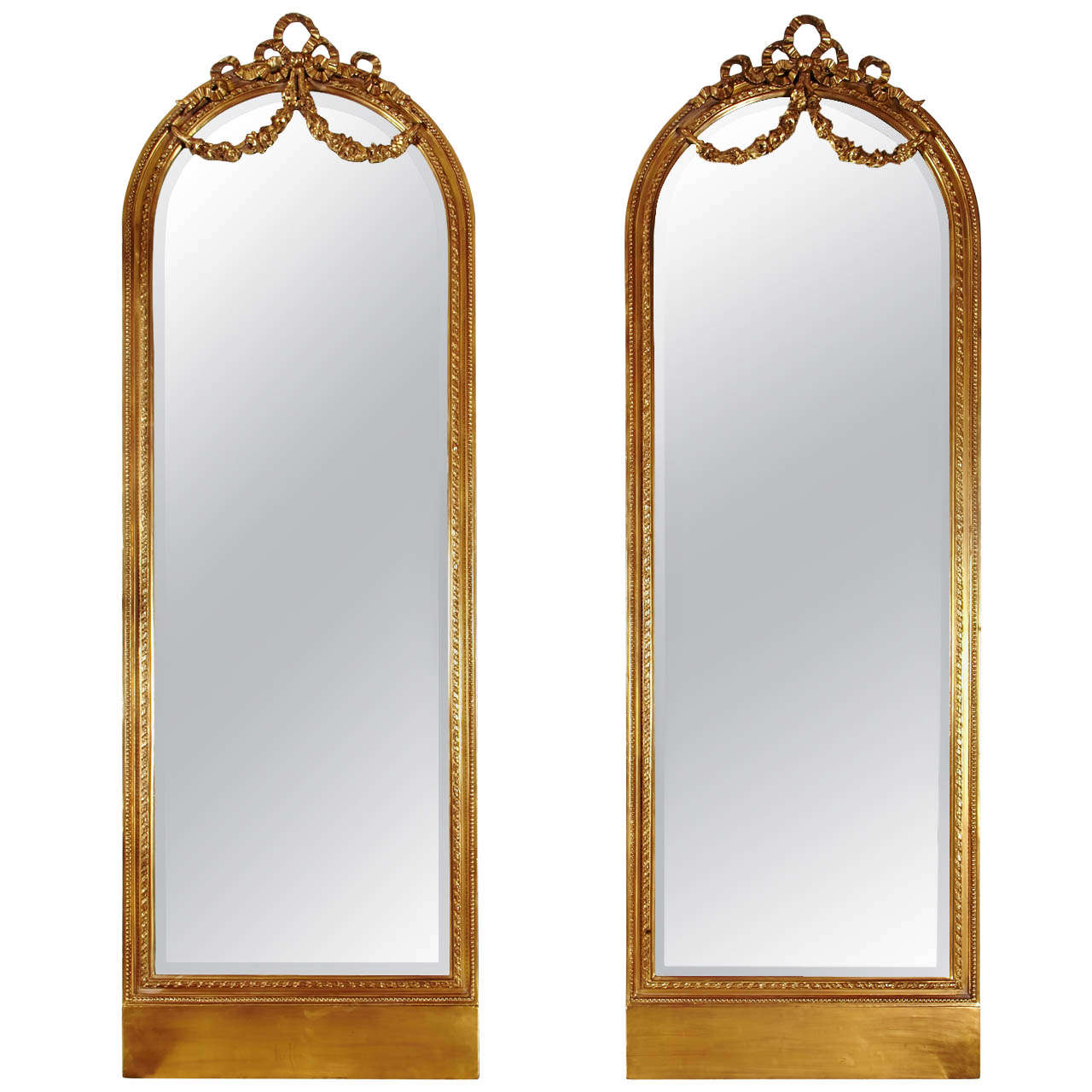 Rare Pair Of Louis XVI Style Mirrors For Sale