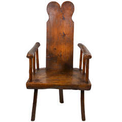 19th Century Folk Art Chair from the Alp Section of France, Chamonix