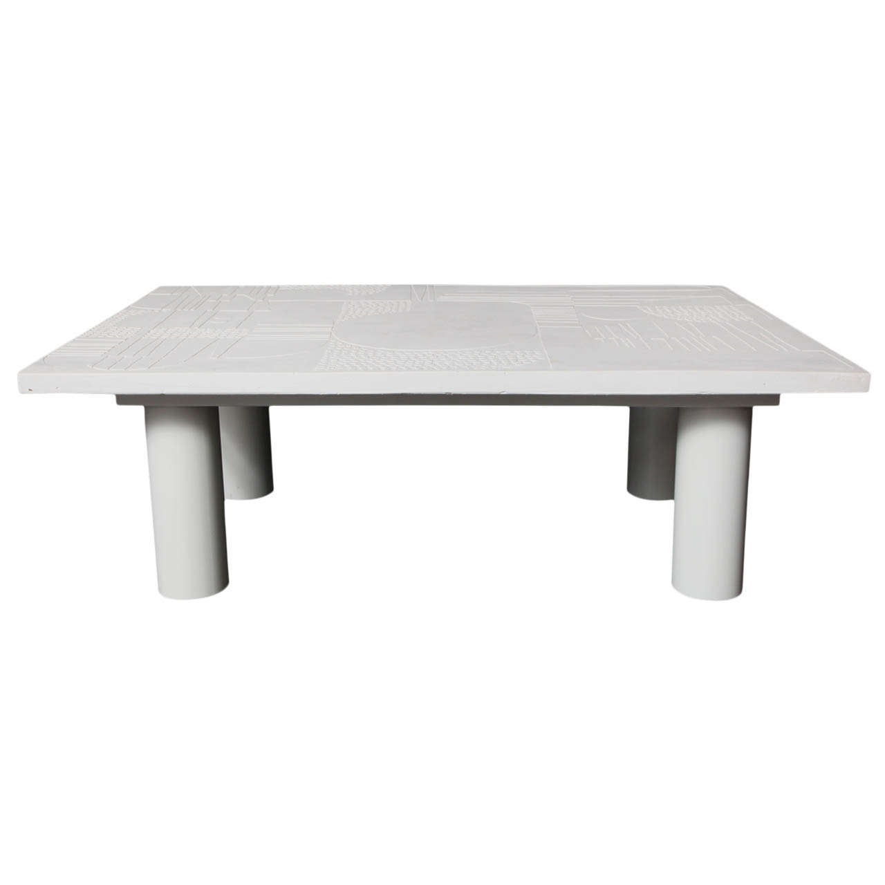 Abstract Modernist Plaster Coffee Table For Sale