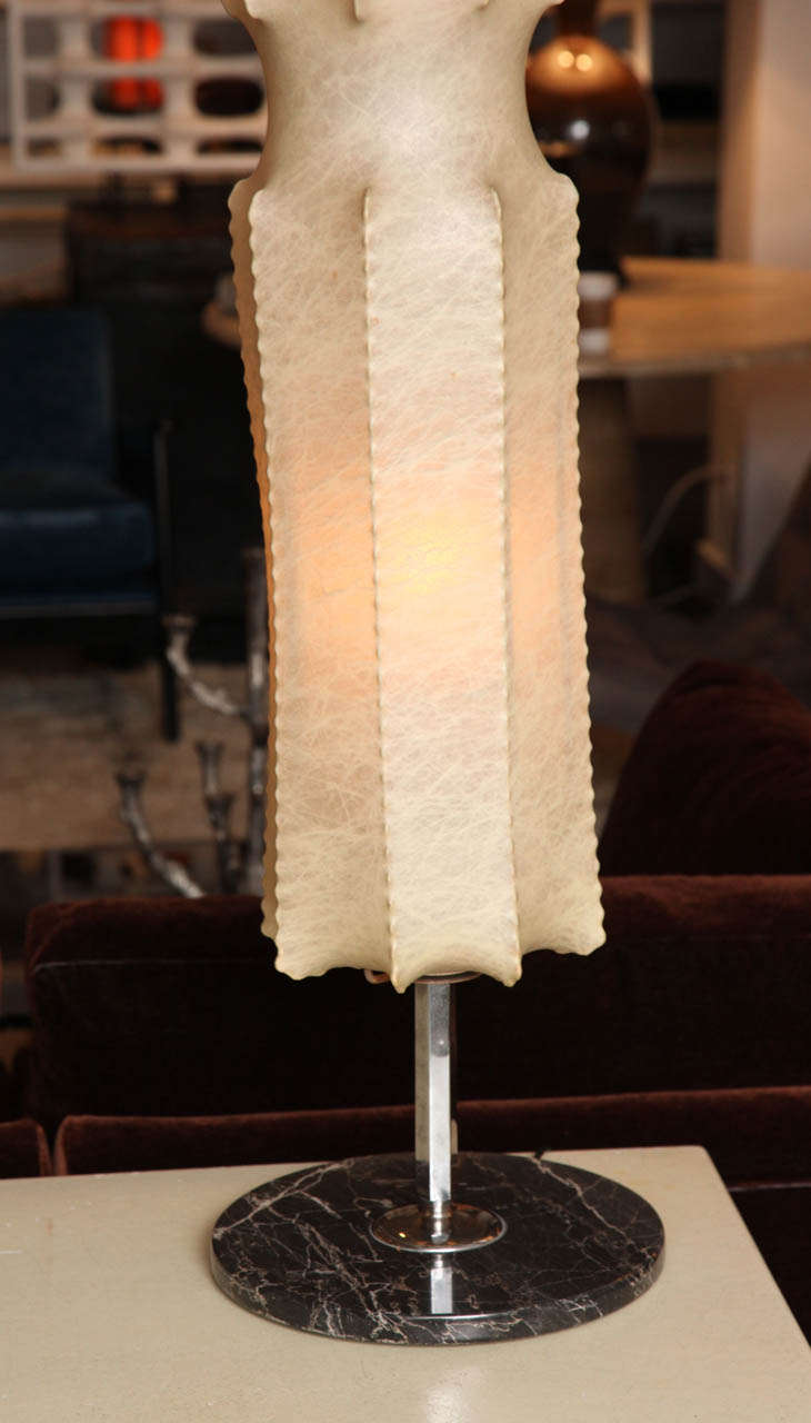 Modern Italian Floor Lamp with Goat Skin Shade For Sale
