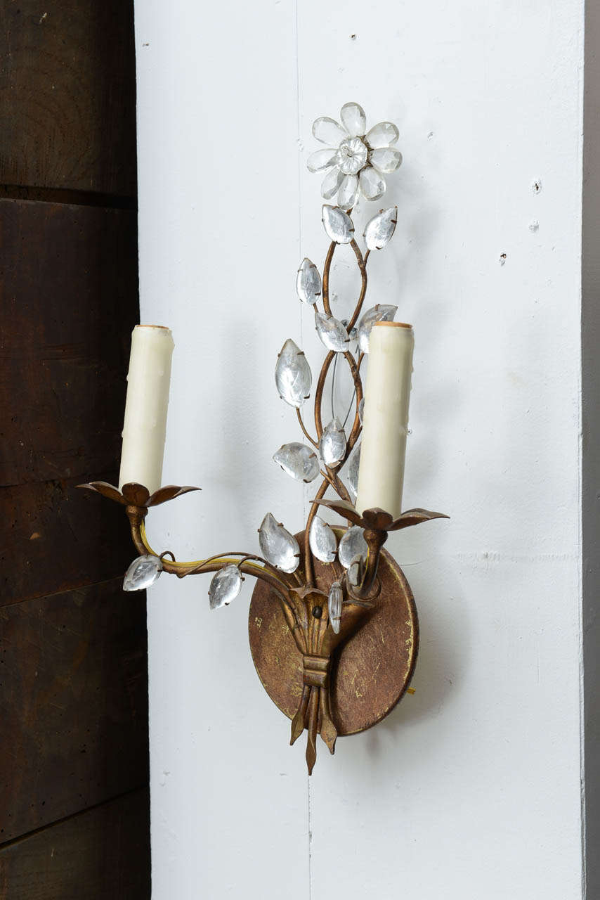 French Pair of Bagues Style Sconces