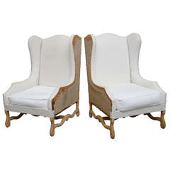 Pair of Os Du Mouton Wingchairs