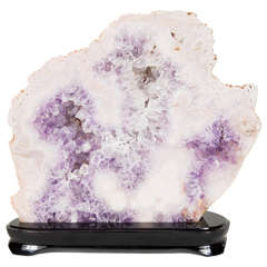 Sliced Amethyst 
Crystal Specimen with Ebonized Walnut Base