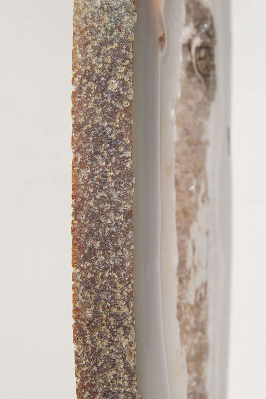 Sliced Crystal Geode Specimen on Ebonized Walnut Base 1