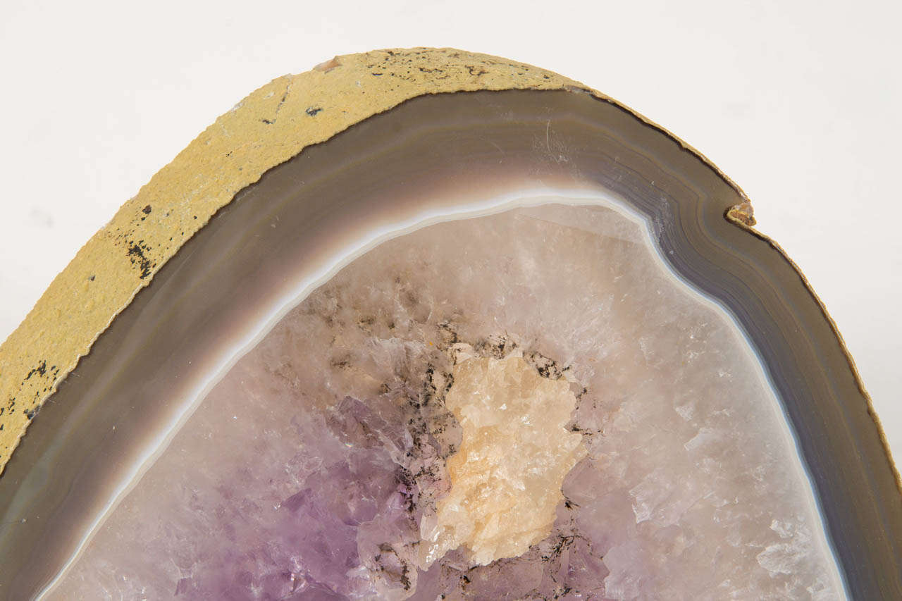 Luxe Sliced Amethyst Crystal Mineral Specimen In Excellent Condition In New York, NY