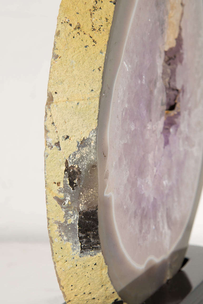 20th Century Luxe Sliced Amethyst Crystal Mineral Specimen