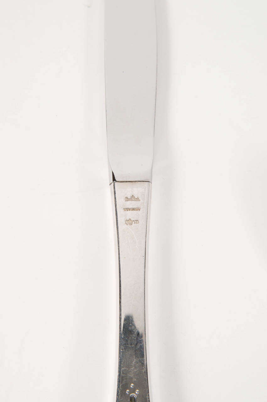 Modernist Sterling and Gold Flatware by Bjorn Windblad for Rosenthal In Excellent Condition In New York, NY