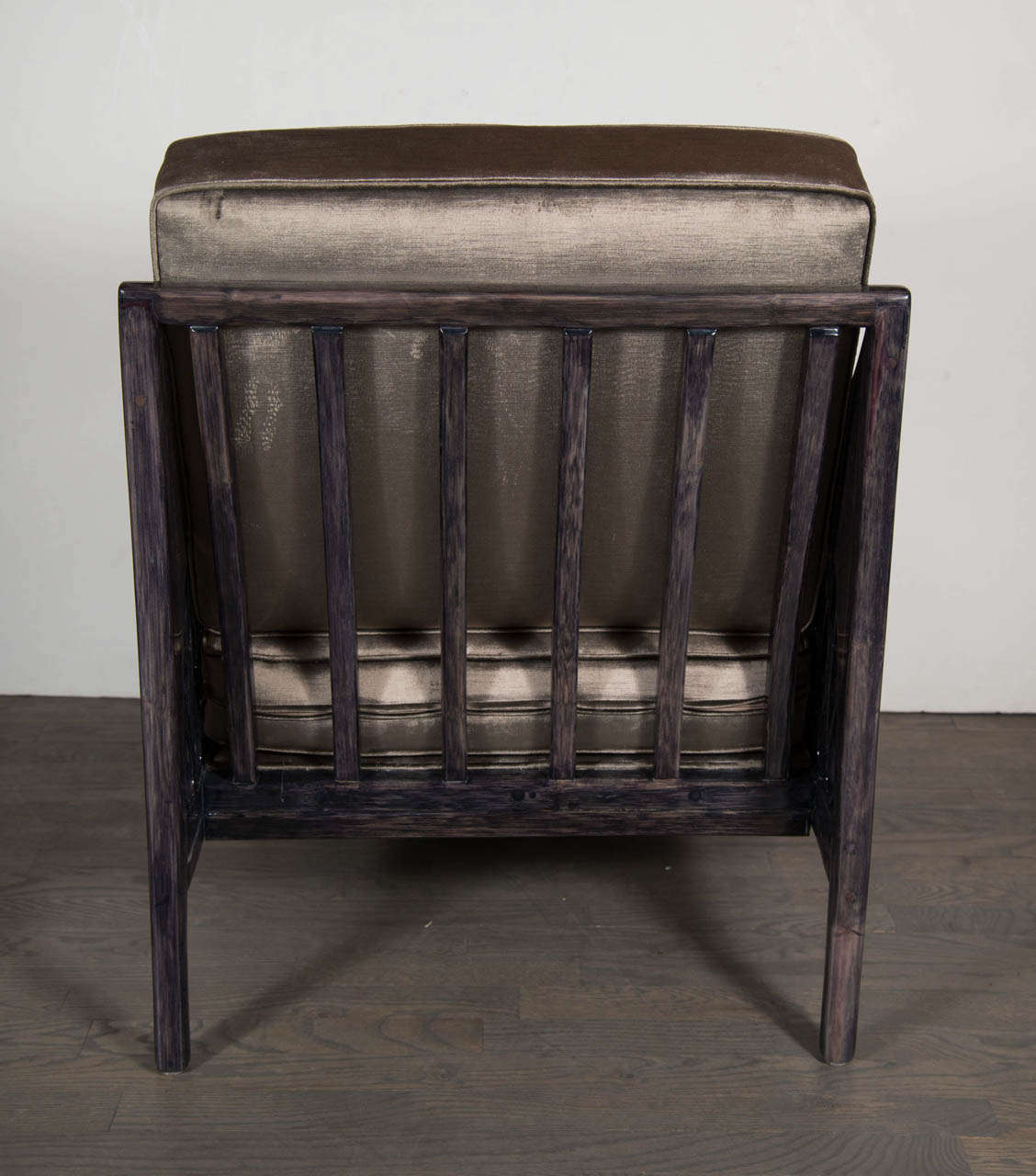 Mid-Century Club Chair in Ebonized Walnut with Ribbon Design Detailing 2