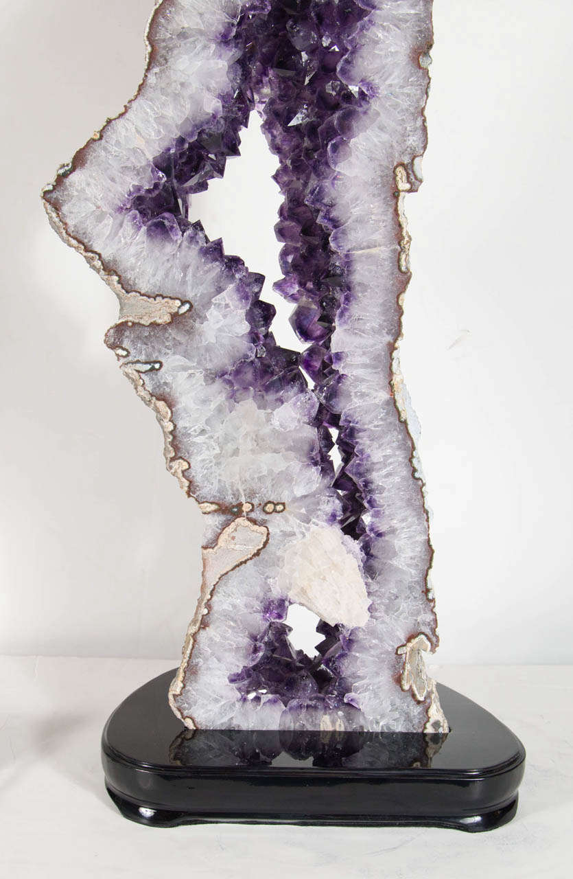 Brazilian Monumental Sliced Geode Amethyst Crystal Mineral Specimen