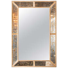 Exquisite Vintage Hollywood Regency Eglomise Gilt  Venetian Mirror