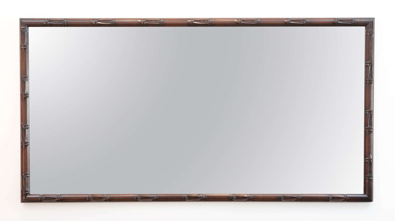 Large Bamboo Framed Wall Mirror