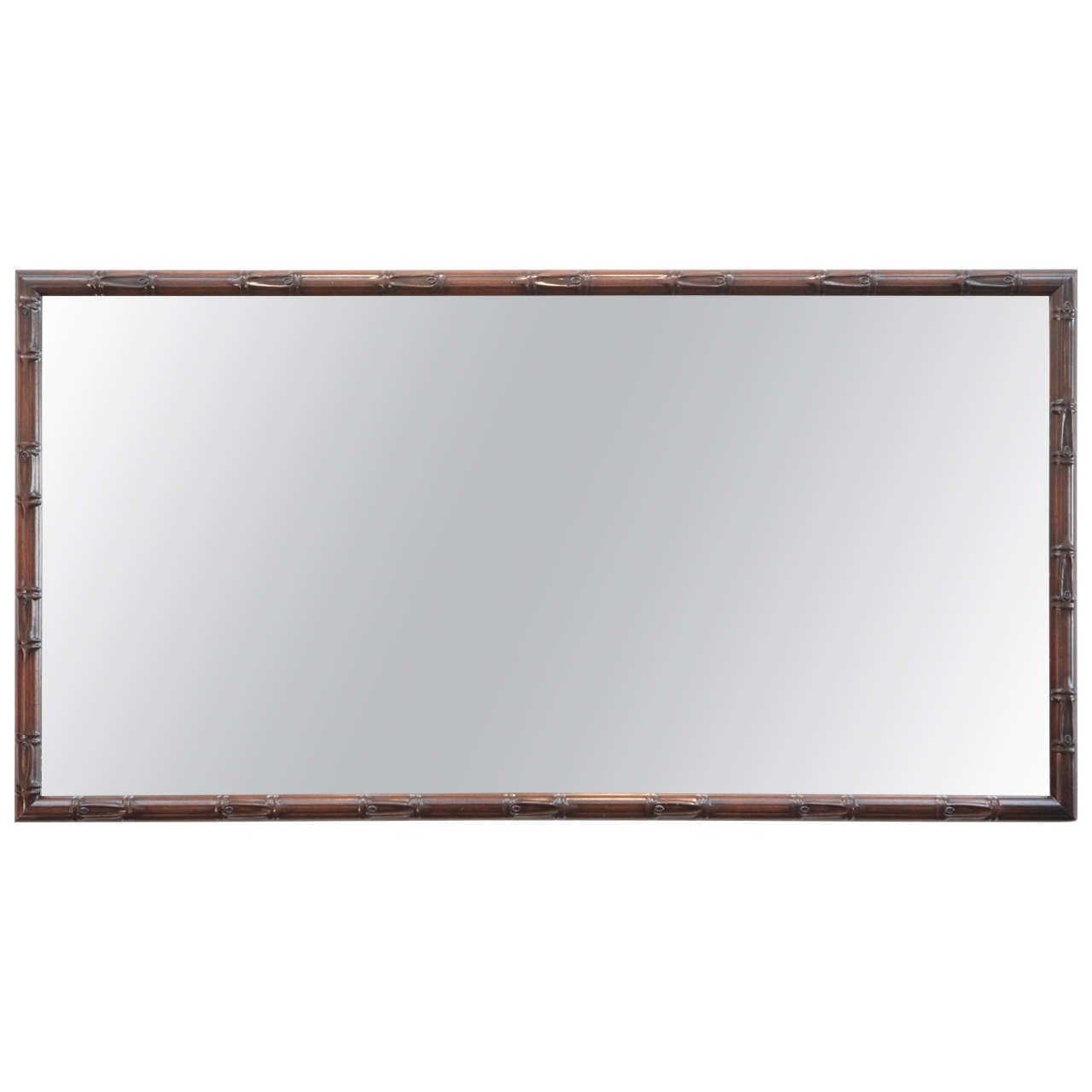 Large Bamboo Framed Wall Mirror