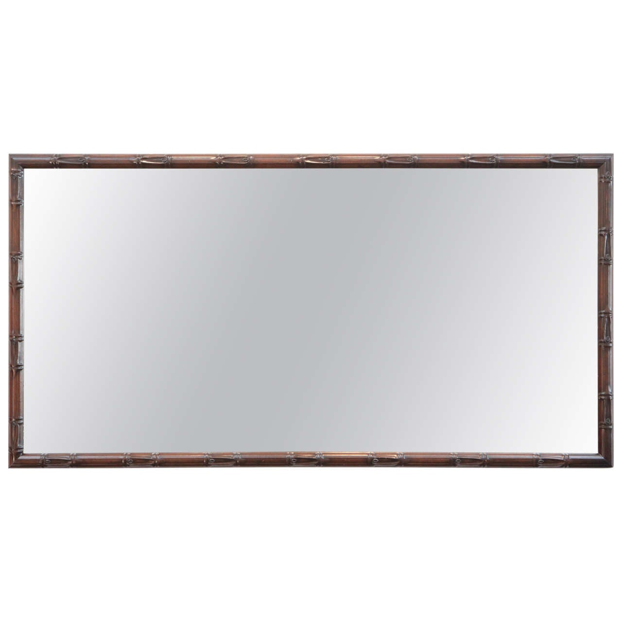 Large Bamboo Framed Wall Mirror at 1stDibs