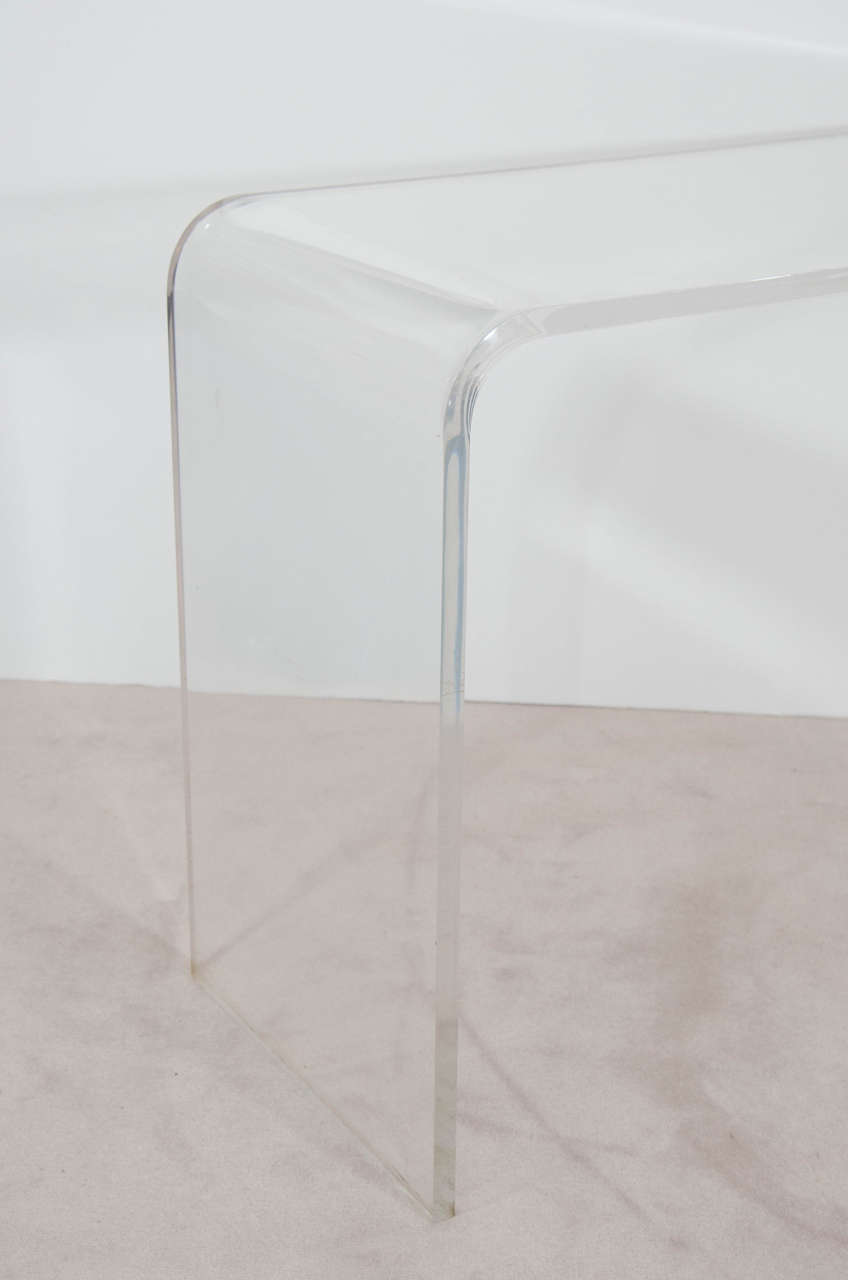 Late 20th Century Vintage Modern Waterfall Lucite Console Table, 1970s