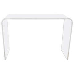 Vintage Modern Waterfall Lucite Console Table, 1970s