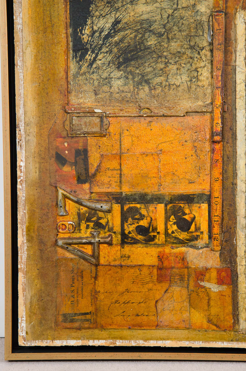 Lacquer Mixed-Media Collage Painting by New York Artist Gilberto Magpantay