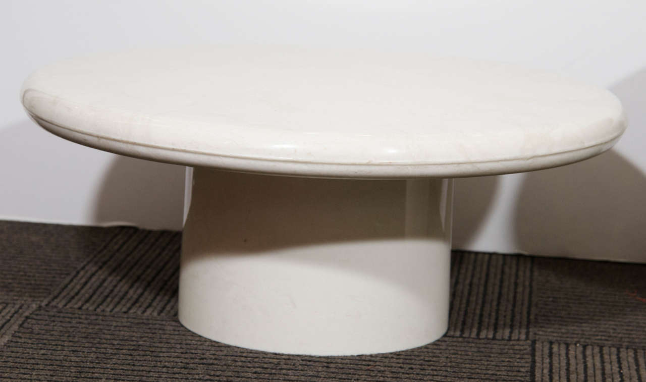 Modern Fantastic Set of Three Italian Marble Pedestal Form Tables For Sale