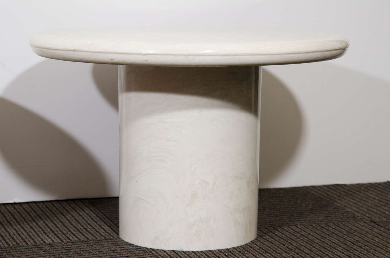 Fantastic Set of Three Italian Marble Pedestal Form Tables In Excellent Condition For Sale In Mount Penn, PA