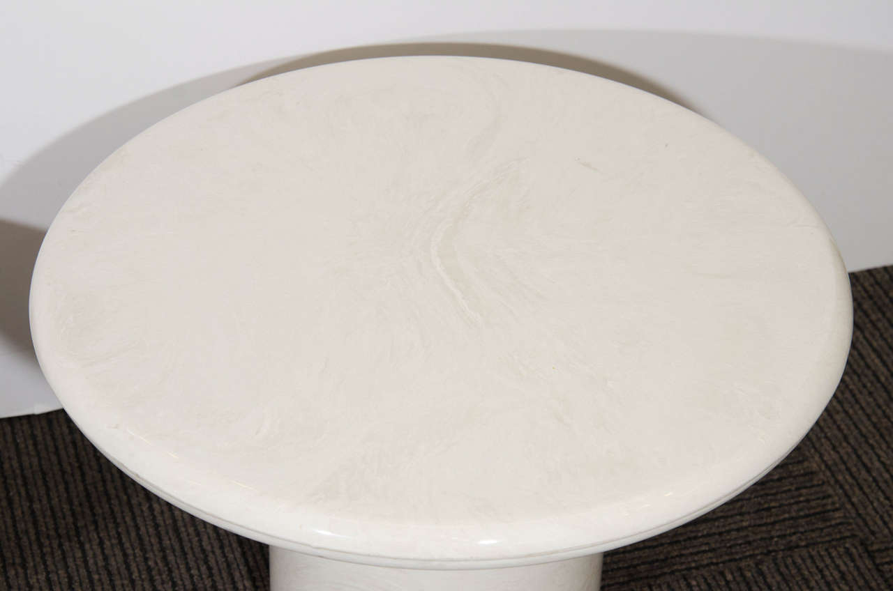 Fantastic Set of Three Italian Marble Pedestal Form Tables For Sale 2